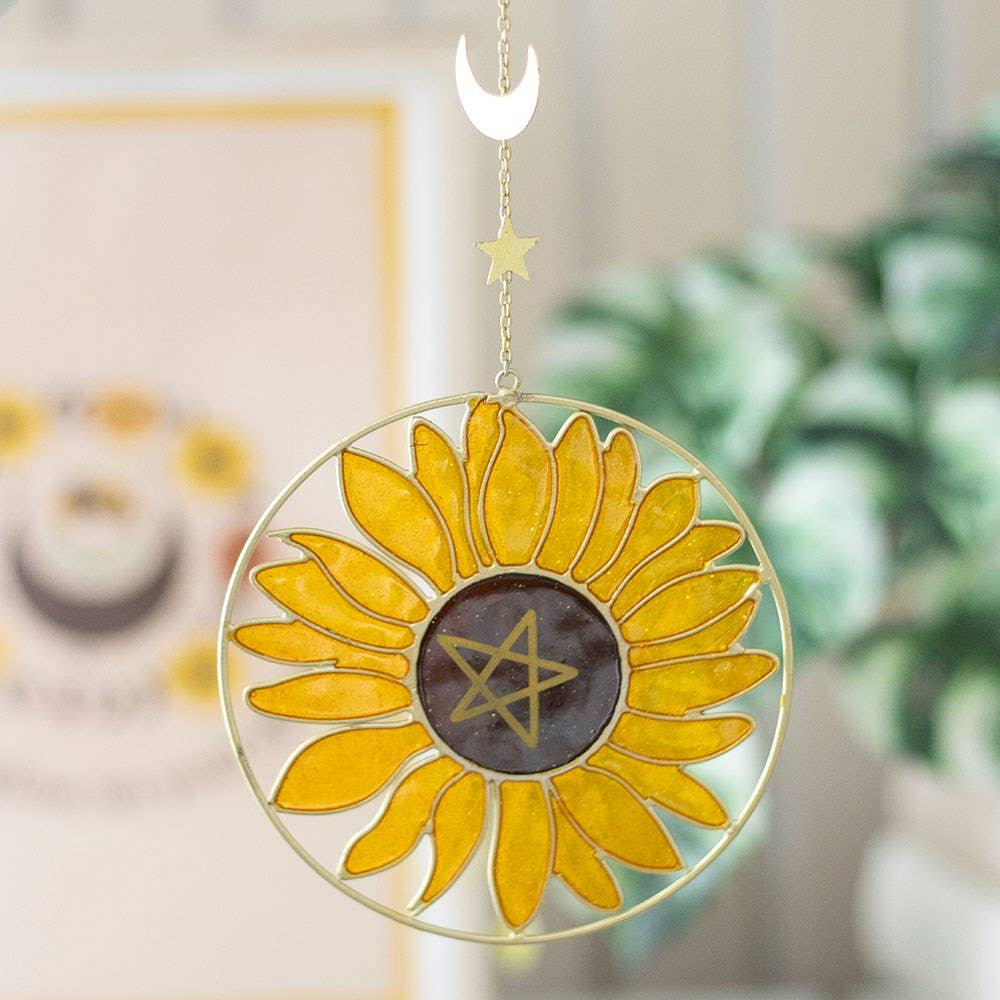 Pentagram Sunflower Suncatcher