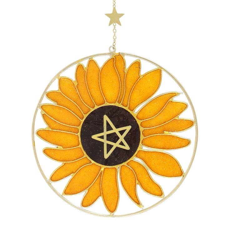 Pentagram Sunflower Suncatcher