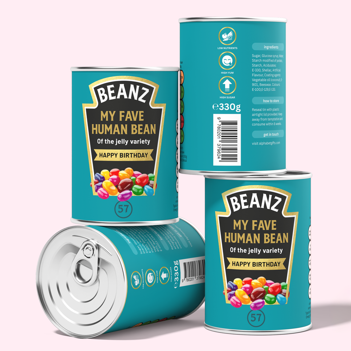 Jelly Bean Birthday Tin, My Fave Human Bean Gift