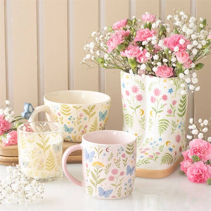 Luna Bloom Floral Print Welly Rain Boot Planter
